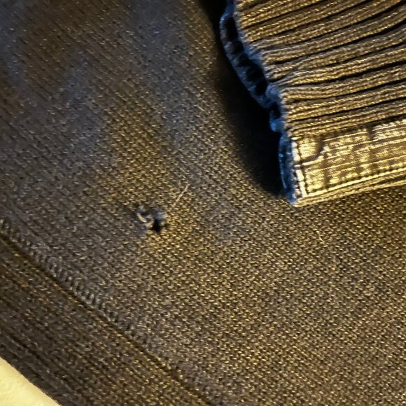 BME Black Washed Distressed Quarter-Zip Sweater - Picture 7 of 7